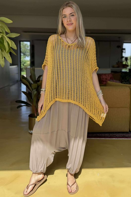 Made in Italy Fisherman Layering Knit Soft Sunshine /19 =